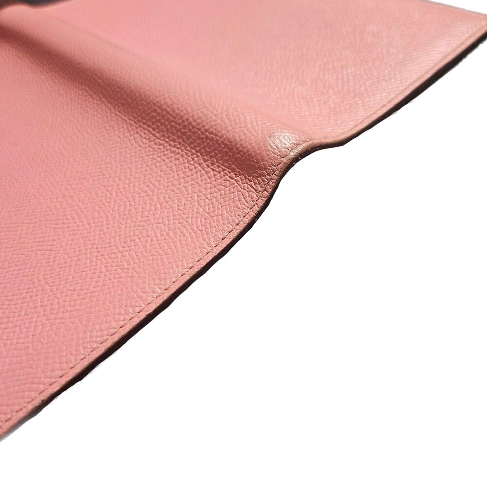 Hermès Epsom Leather Long Wallet Bubblegum Pink Slim Bifold Boxed VGUC - Picture 8 of 12